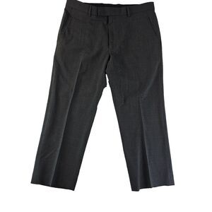 GAP Glen Plaid Wool Blend Flat Front Pants Trousers Men's 34x28 Gray Black